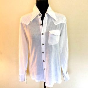 Bangin’ gauzy 100% cotton vintage 1970’s shirt, somewhat sheer